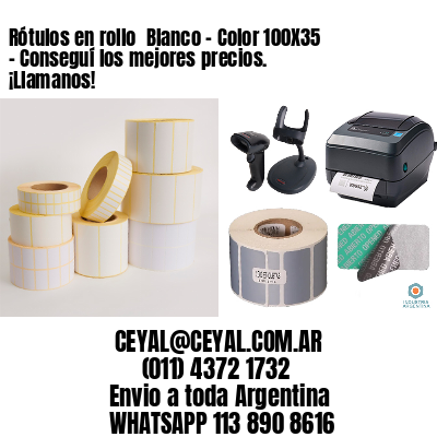 Rótulos en rollo  Blanco – Color 100X35 – Conseguí los mejores precios. ¡Llamanos!