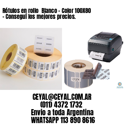 Rótulos en rollo  Blanco – Color 100X80 – Conseguí los mejores precios.