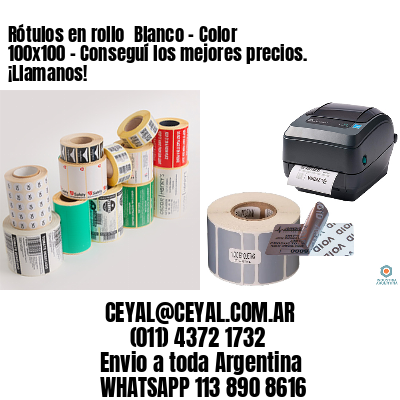 Rótulos en rollo  Blanco – Color 100×100 – Conseguí los mejores precios. ¡Llamanos!