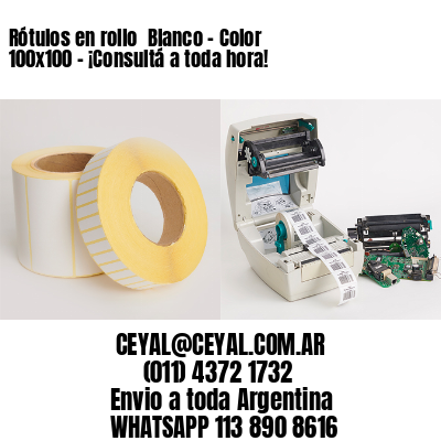 Rótulos en rollo  Blanco – Color 100×100 – ¡Consultá a toda hora!