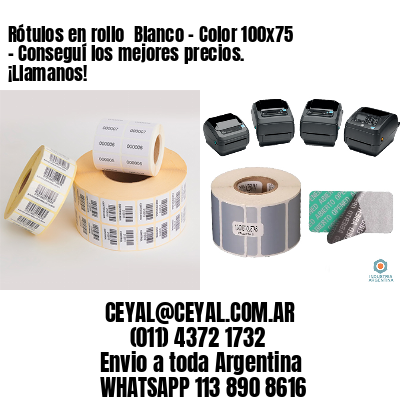 Rótulos en rollo  Blanco – Color 100×75 – Conseguí los mejores precios. ¡Llamanos!