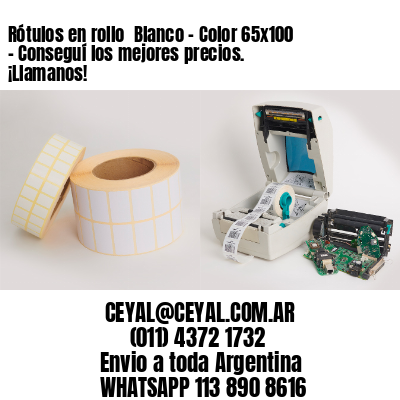 Rótulos en rollo  Blanco – Color 65×100 – Conseguí los mejores precios. ¡Llamanos!