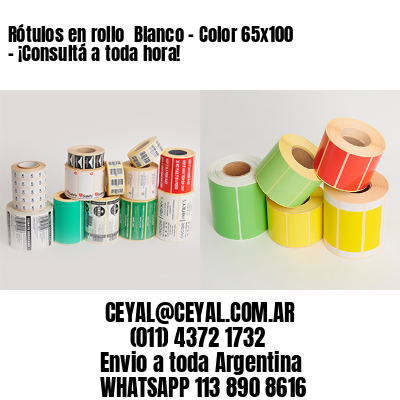 Rótulos en rollo  Blanco – Color 65×100 – ¡Consultá a toda hora!