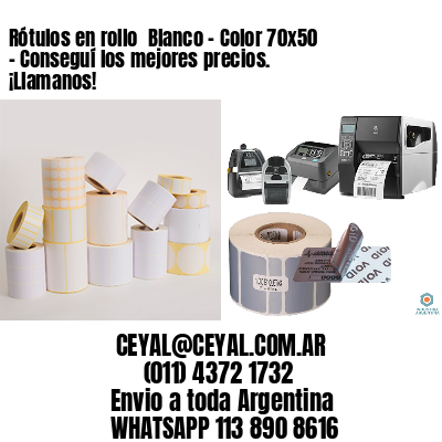 Rótulos en rollo  Blanco – Color 70×50 – Conseguí los mejores precios. ¡Llamanos!