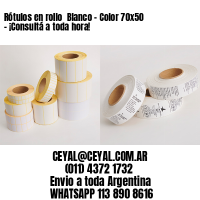 Rótulos en rollo  Blanco – Color 70×50 – ¡Consultá a toda hora!