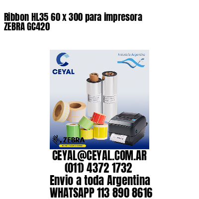Ribbon HL35 60 x 300 para impresora ZEBRA GC420