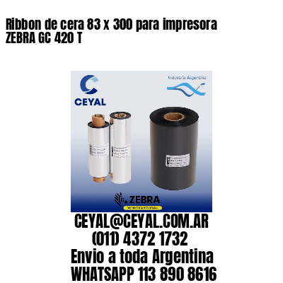 Ribbon de cera 83 x 300 para impresora ZEBRA GC 420 T