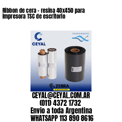 Ribbon de cera – resina 40×450 para impresora TSC de escritorio