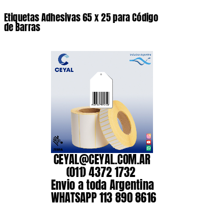 Etiquetas Adhesivas 65 x 25 para Código de Barras
