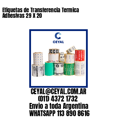 Etiquetas de Transferencia Termica Adhesivas 29 X 20