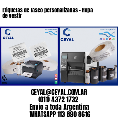 Etiquetas de fasco personalizadas – Ropa de vestir