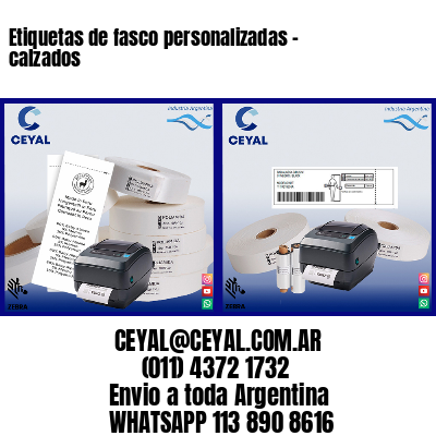 Etiquetas de fasco personalizadas – calzados