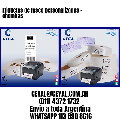 Etiquetas de fasco personalizadas – chombas