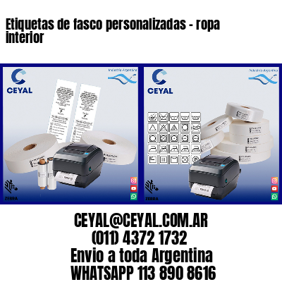 Etiquetas de fasco personalizadas – ropa interior