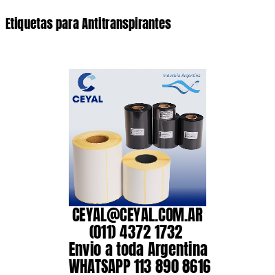 Etiquetas para Antitranspirantes
