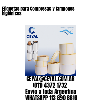 Etiquetas para Compresas y tampones higiénicos