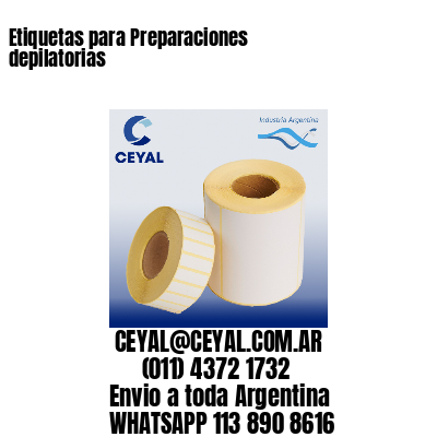 Etiquetas para Preparaciones depilatorias