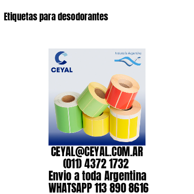Etiquetas para desodorantes