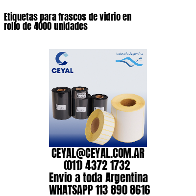 Etiquetas para frascos de vidrio en rollo de 4000 unidades