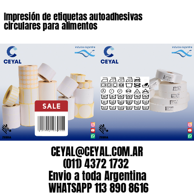 Impresión de etiquetas autoadhesivas circulares para alimentos
