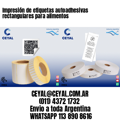 Impresión de etiquetas autoadhesivas rectangulares para alimentos