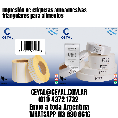 Impresión de etiquetas autoadhesivas triangulares para alimentos