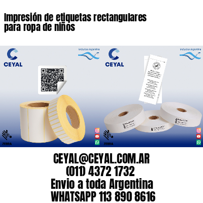 Impresión de etiquetas rectangulares para ropa de niños
