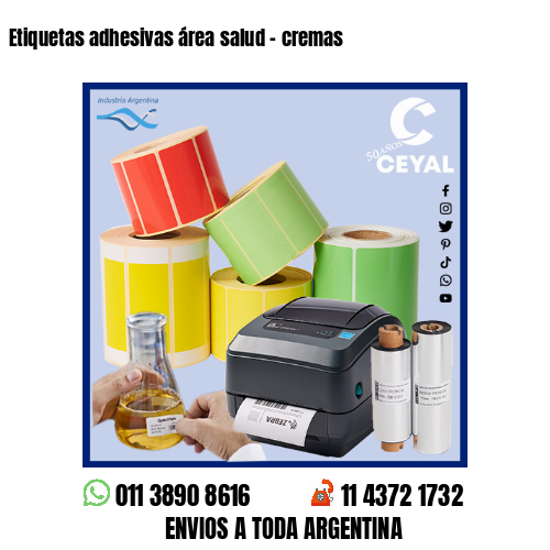 Etiquetas adhesivas área salud – cremas