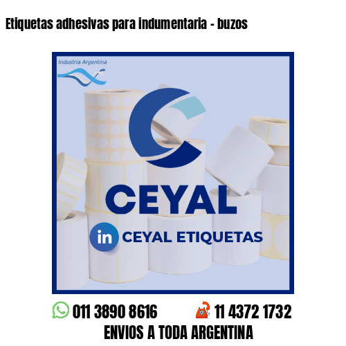 Etiquetas adhesivas para indumentaria - buzos