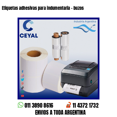 Etiquetas adhesivas para indumentaria – buzos