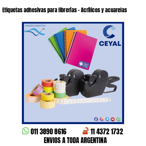Etiquetas adhesivas para librerías – Acrílicos y acuarelas