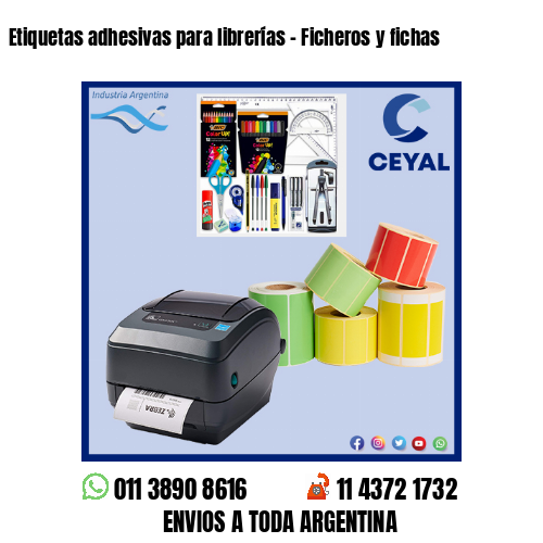 Etiquetas adhesivas para librerías – Ficheros y fichas