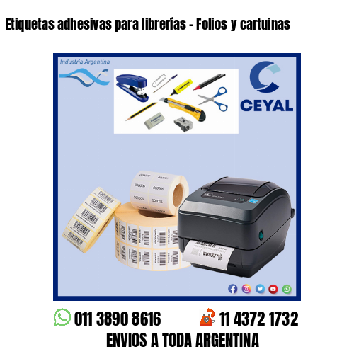 Etiquetas adhesivas para librerías – Folios y cartuinas