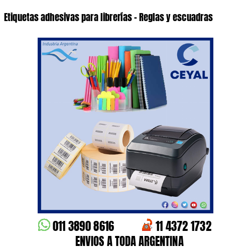 Etiquetas adhesivas para librerías – Reglas y escuadras