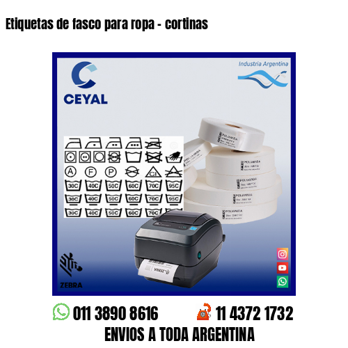 Etiquetas de fasco para ropa – cortinas