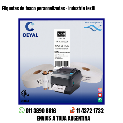Etiquetas de fasco personalizadas – Industria textil