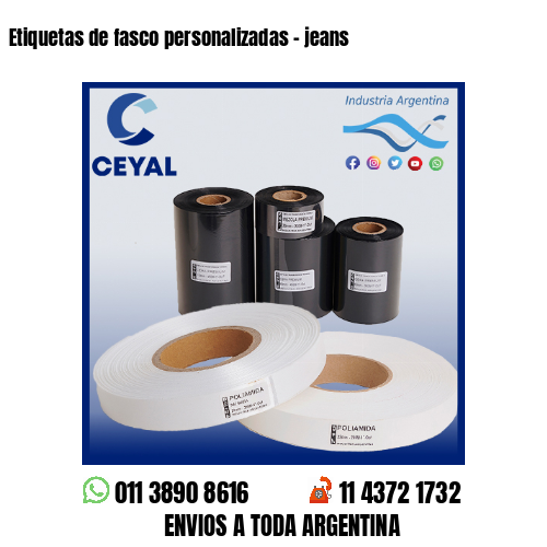 Etiquetas de fasco personalizadas – jeans