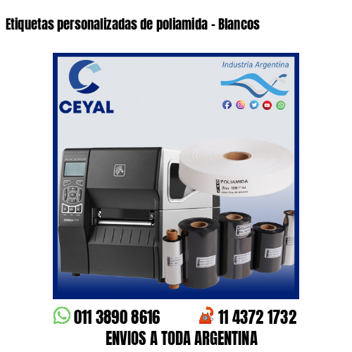 Etiquetas personalizadas de poliamida – Blancos