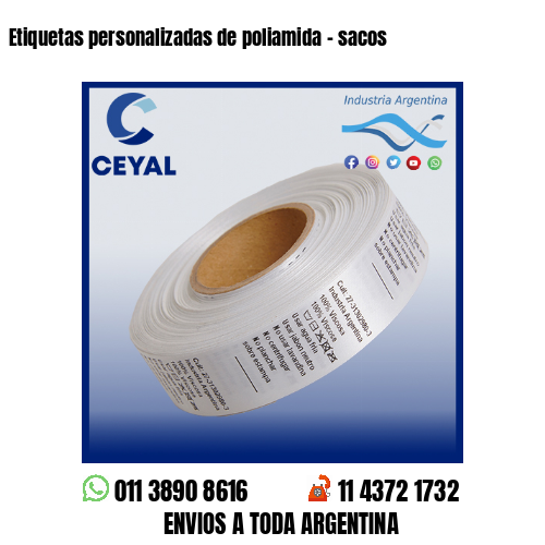 Etiquetas personalizadas de poliamida – sacos