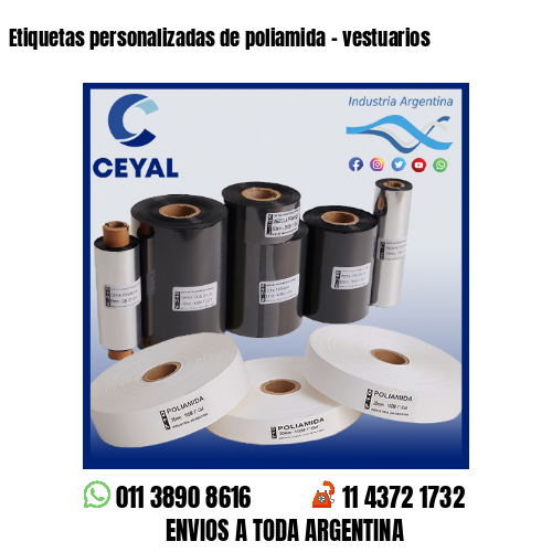 Etiquetas personalizadas de poliamida – vestuarios