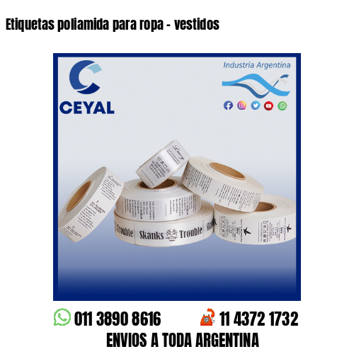 Etiquetas poliamida para ropa – vestidos
