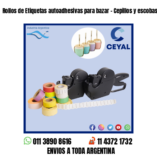 Rollos de Etiquetas autoadhesivas para bazar – Cepillos y escobas