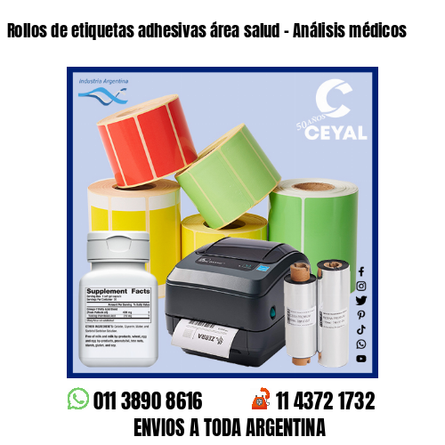 Rollos de etiquetas adhesivas área salud – Análisis médicos