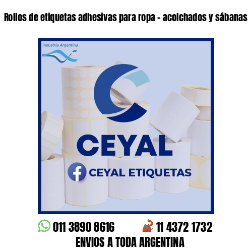 Rollos de etiquetas adhesivas para ropa - acolchados y sábanas