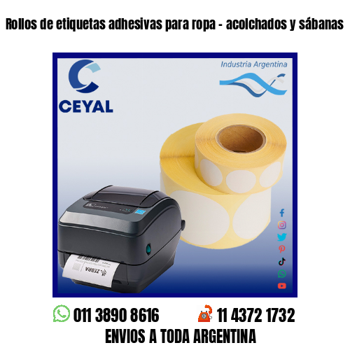 Rollos de etiquetas adhesivas para ropa – acolchados y sábanas