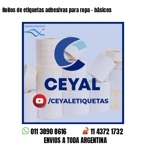 Rollos de etiquetas adhesivas para ropa - básicos