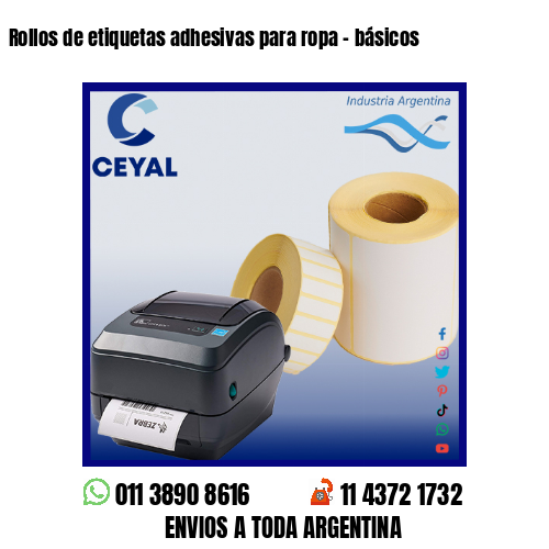 Rollos de etiquetas adhesivas para ropa – básicos