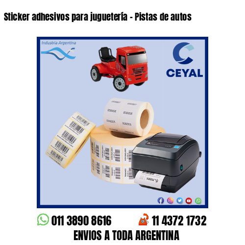 Sticker adhesivos para juguetería – Pistas de autos