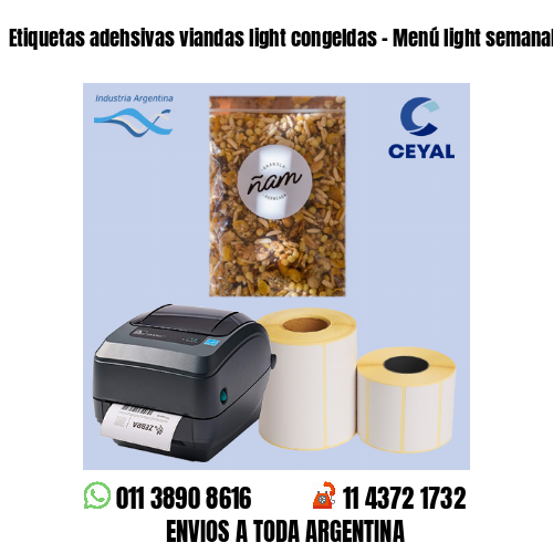 Etiquetas adehsivas viandas light congeldas – Menú light semanal