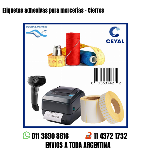 Etiquetas adhesivas para mercerías – Cierres